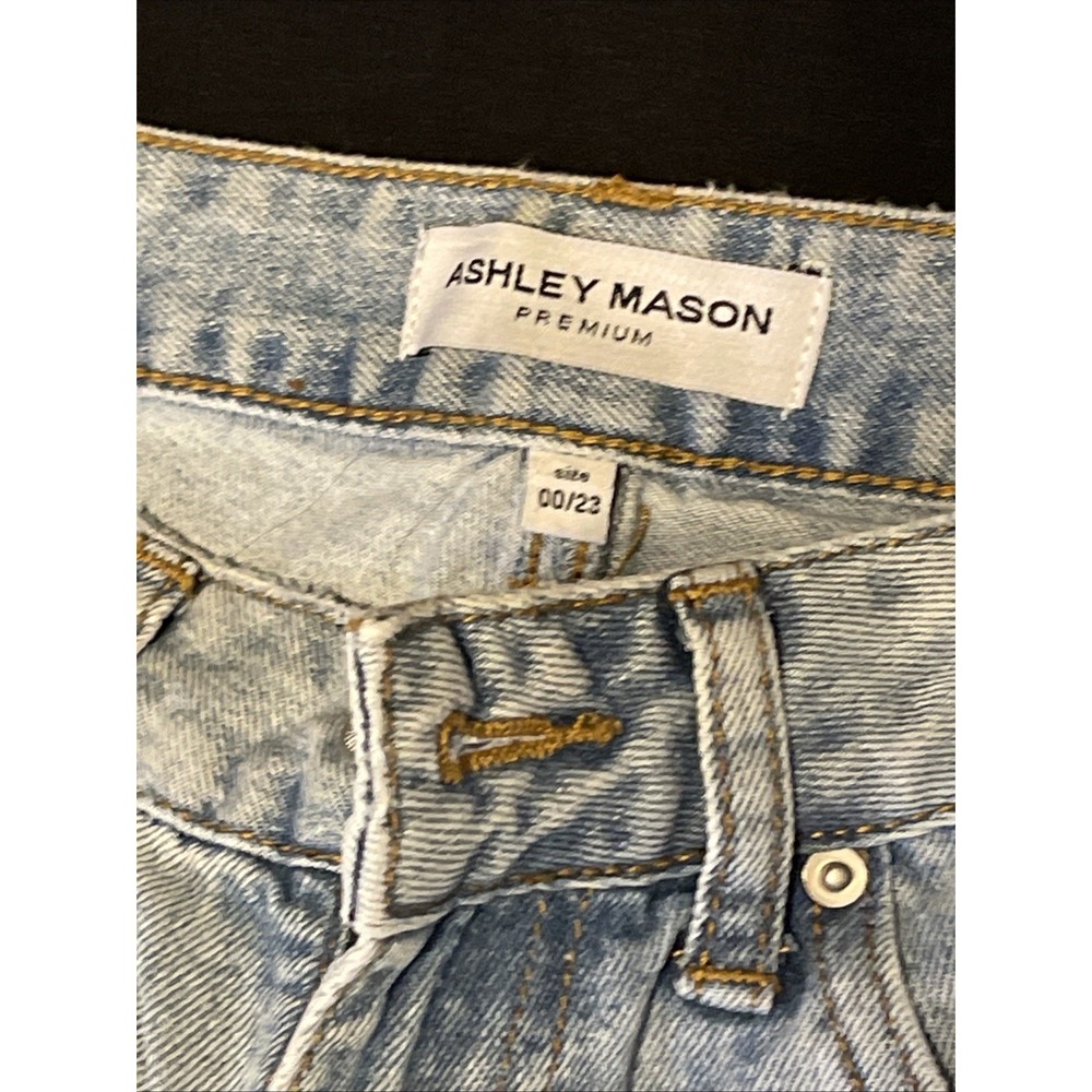 Ashley Mason Women Jeans Size  00/23 Light Blue Wide Legs - Picture 3 of 8